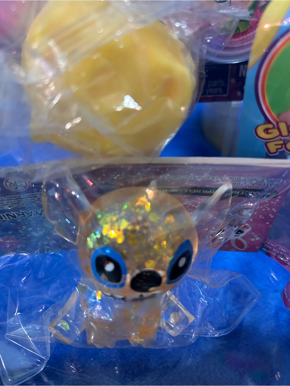 Yellow Sugar Glitter Stitch Squishy
